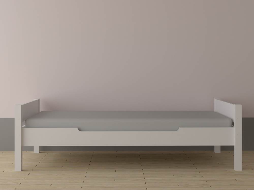 Кровать белая сосна Амелия 900х2000 с двумя подкатными ящиками