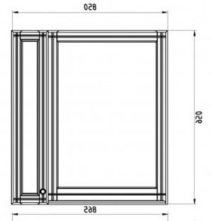 Зеркало Берта-85 со шкафчиком в ванную массив ясеня (петли слева)