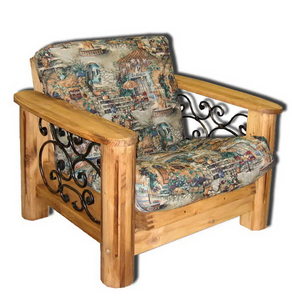 Кресло Викинг 02 (бейц старение) с мягким элементом (нераскладное)