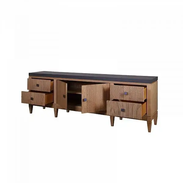 (4.2.3) Тумба ТВ с ящиками дуб Фокстрот 024B (дуб натуральный/бетон)