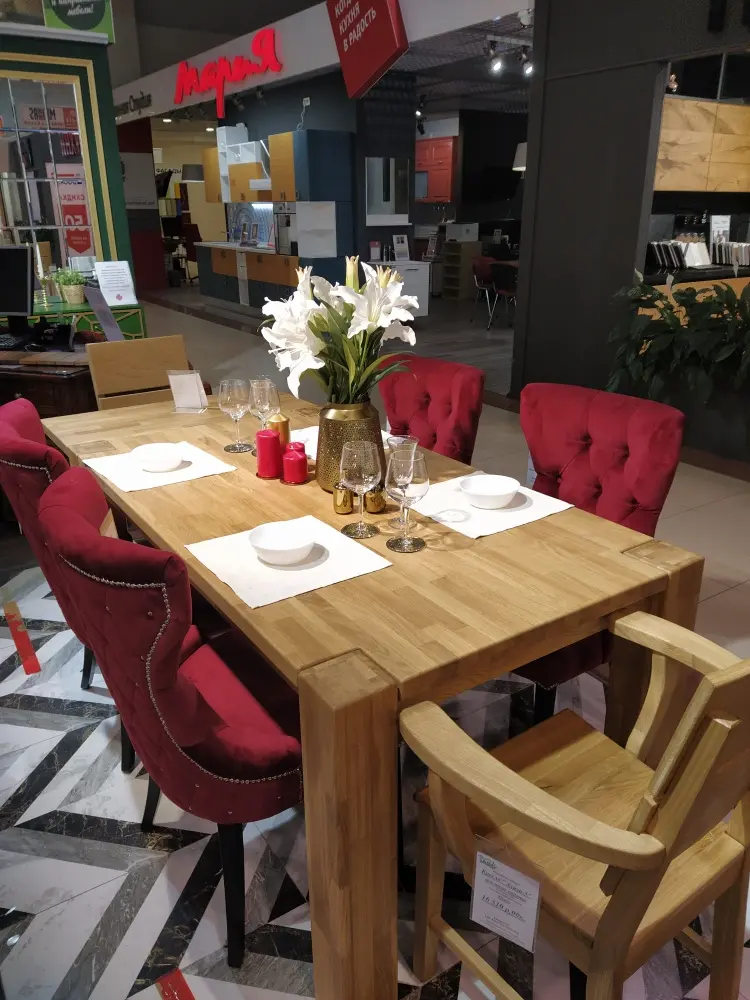 Стол массив дуба Аляска обеденный 1800*1000 (нога 140) "SR"