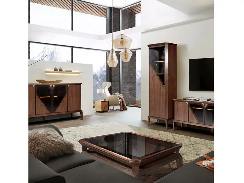 Шкаф с витриной Дения двустворчатый