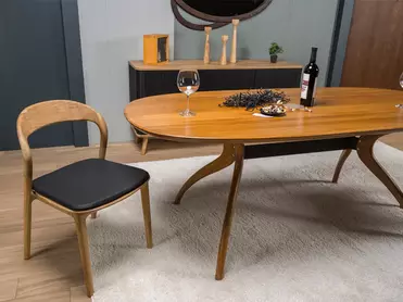 Стул из дуба Милина мягкий кожа