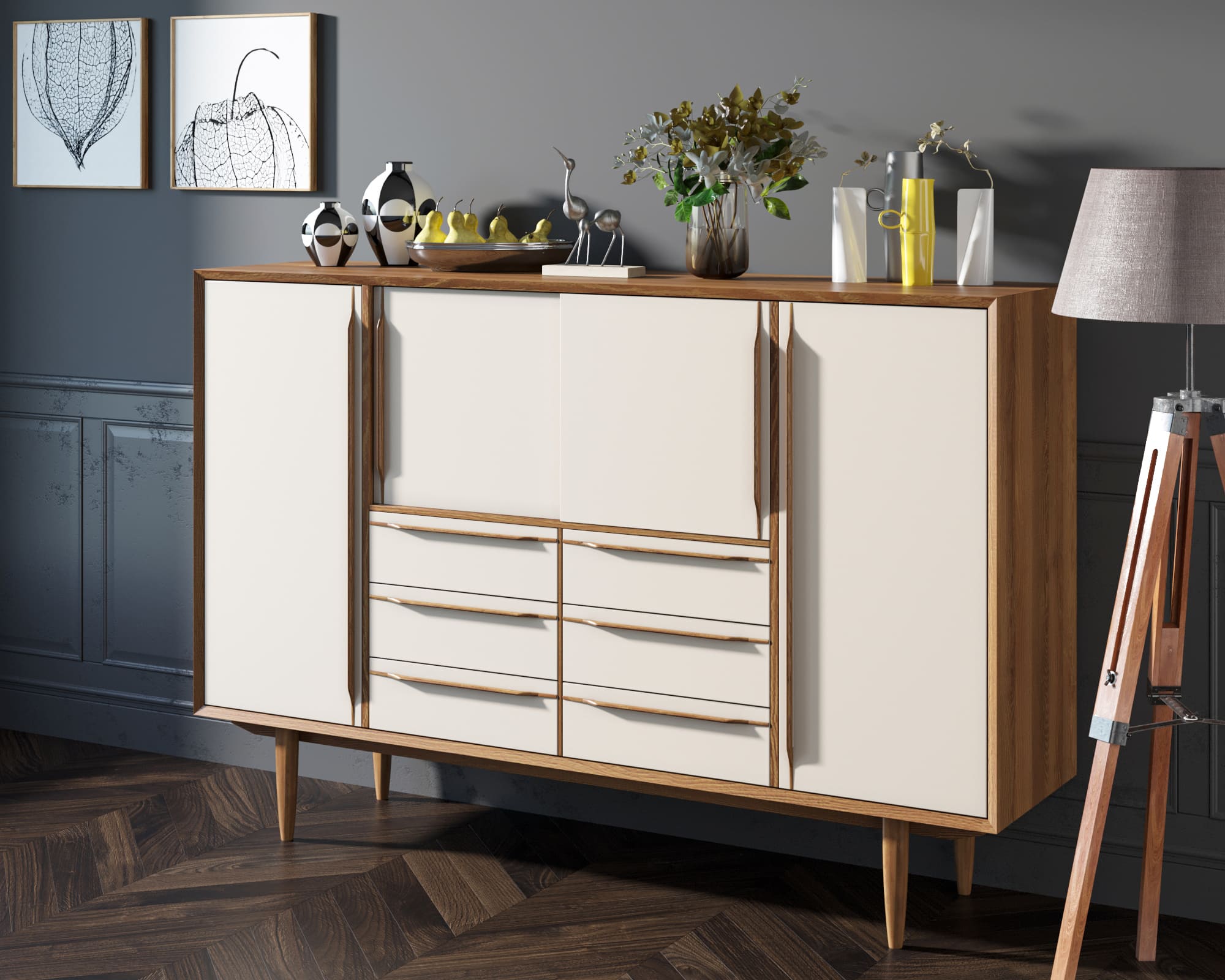 Большой комод белый "Bruni white"