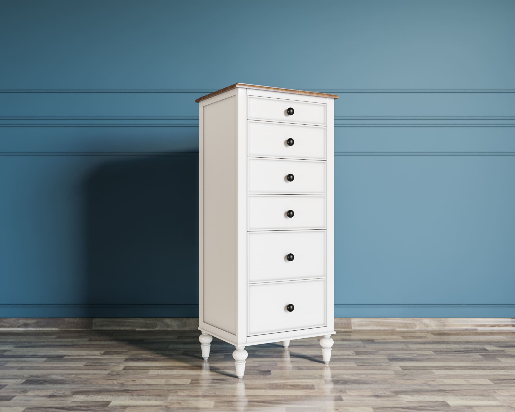 Узкий комод с 6 ящиками "Odri"