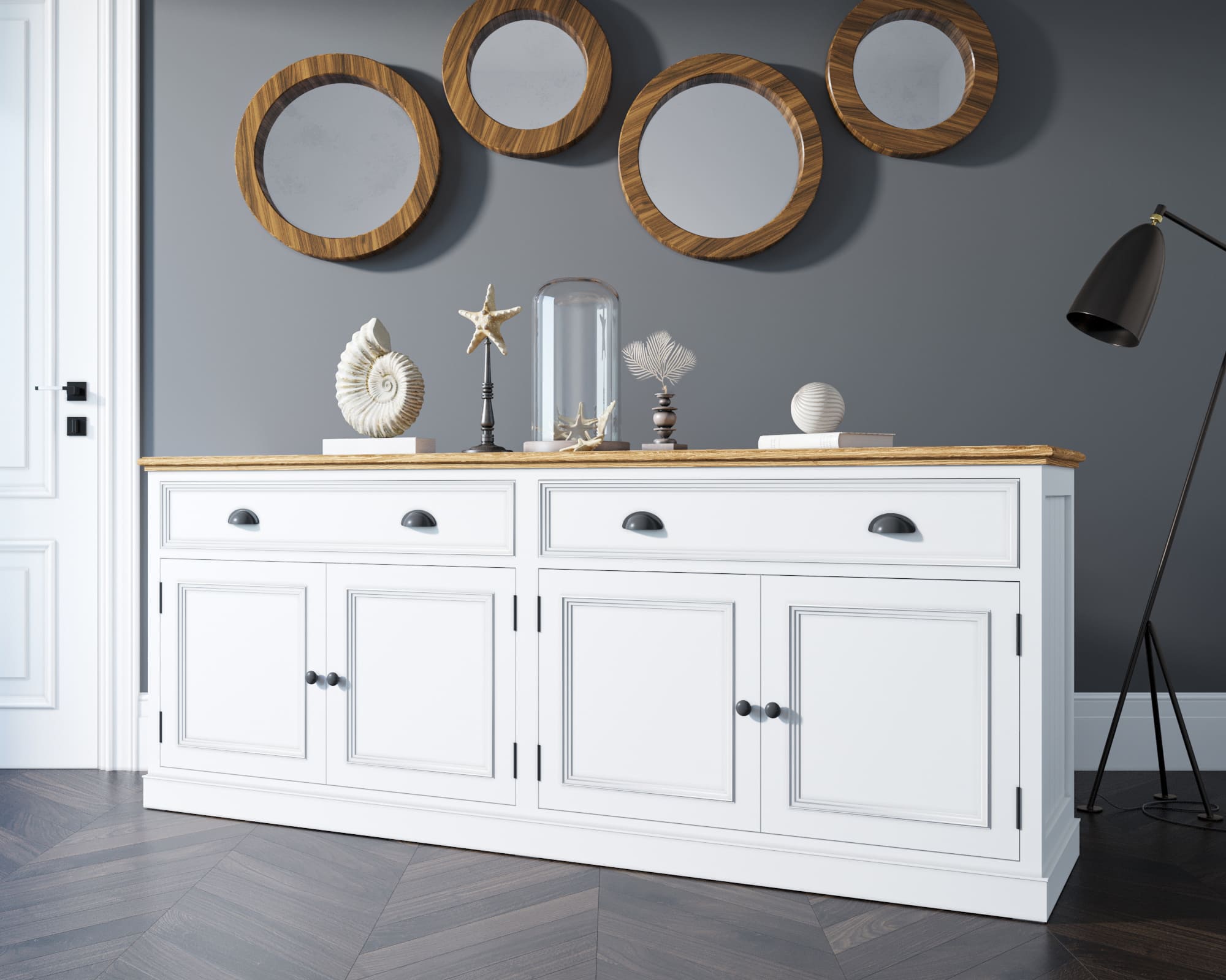 Комод массив "Palermo" с дверками и ящиками