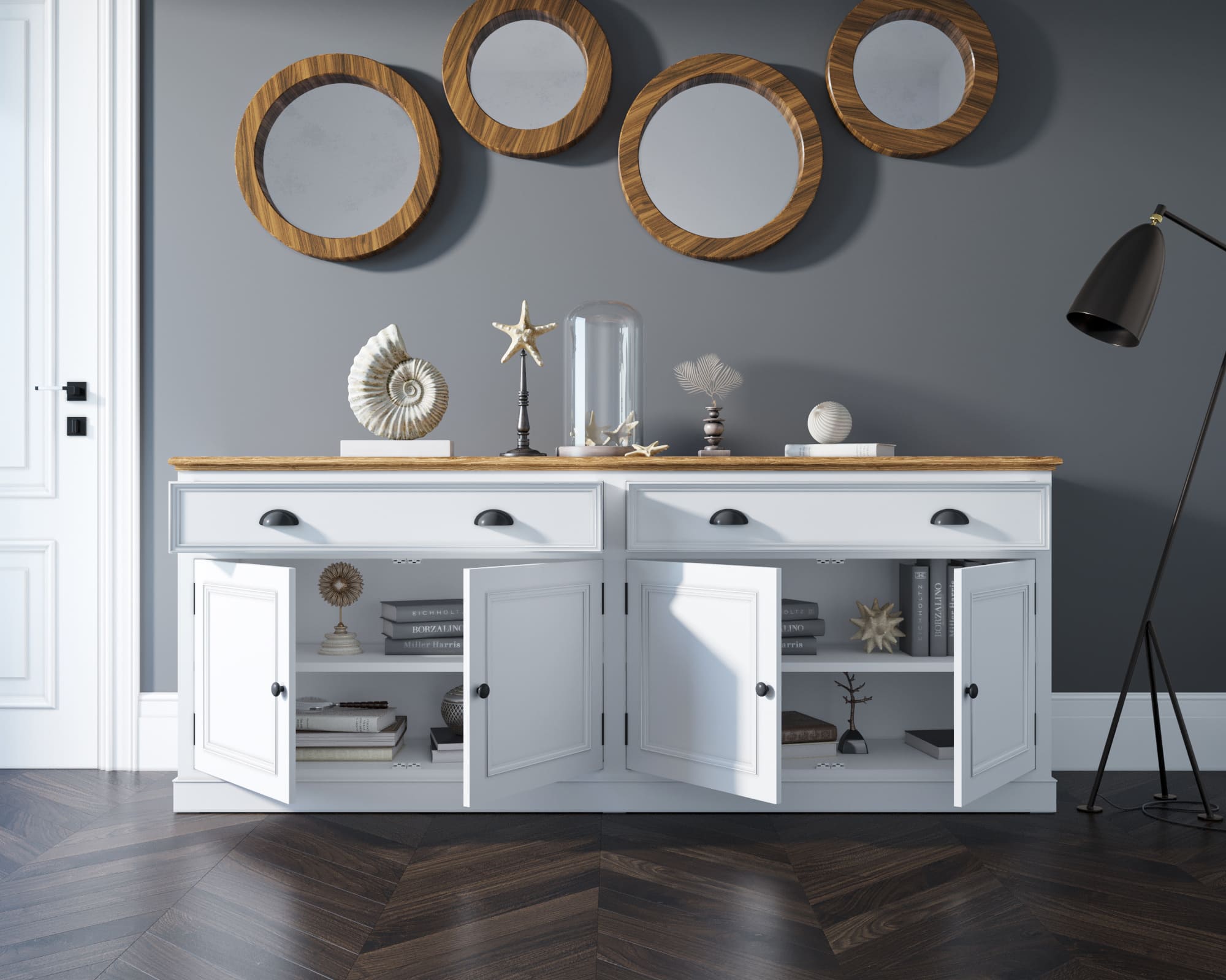 Комод массив "Palermo" с дверками и ящиками