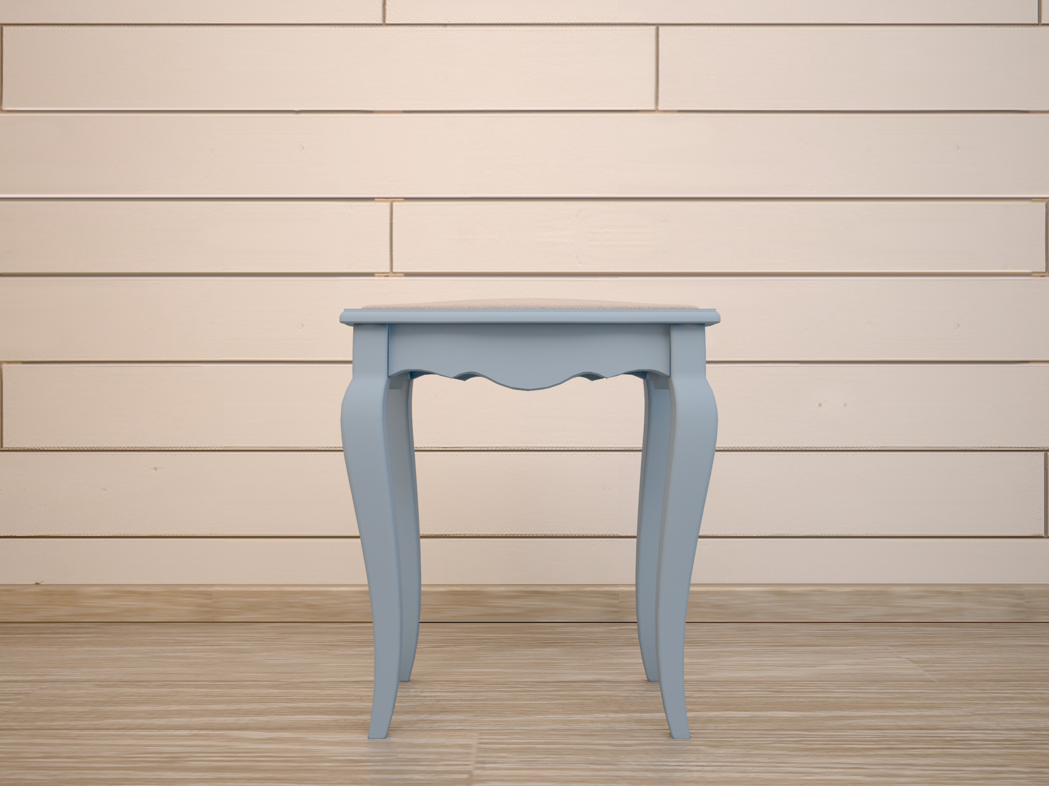 Табурет дерево "Leontina Blue" с мягким сиденьем