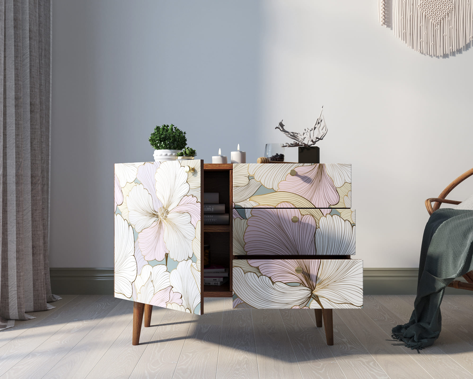 Комод "Berber" три ящика и дверка