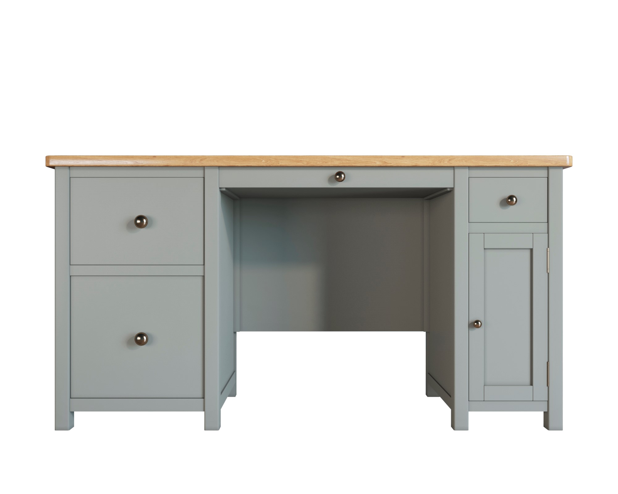 Большой рабочий стол "Jules Verne" с узкой тумбой серый