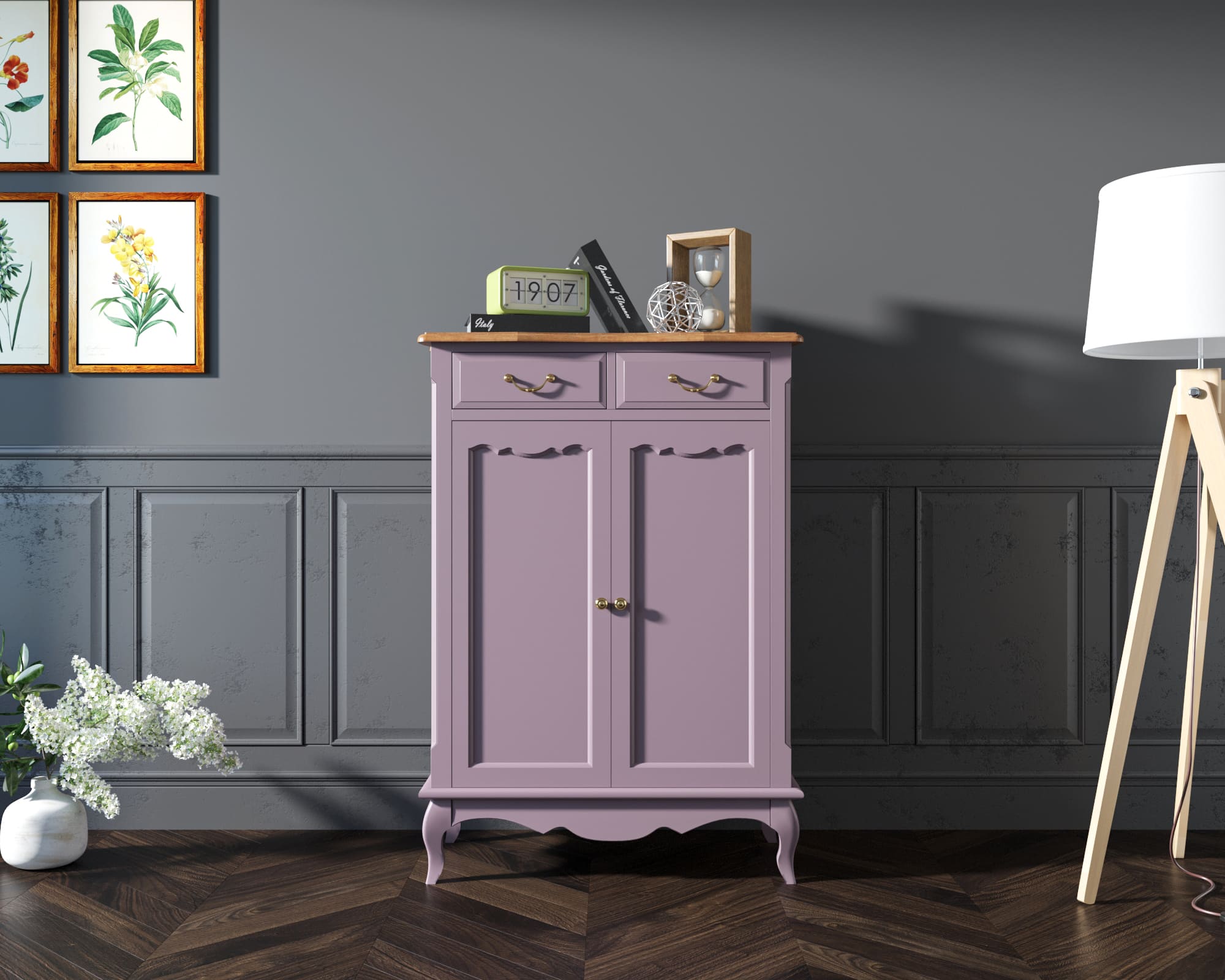 Комод мдф «Leontina Lavanda» на 2 ящика 2 дверки арт ST9329RL