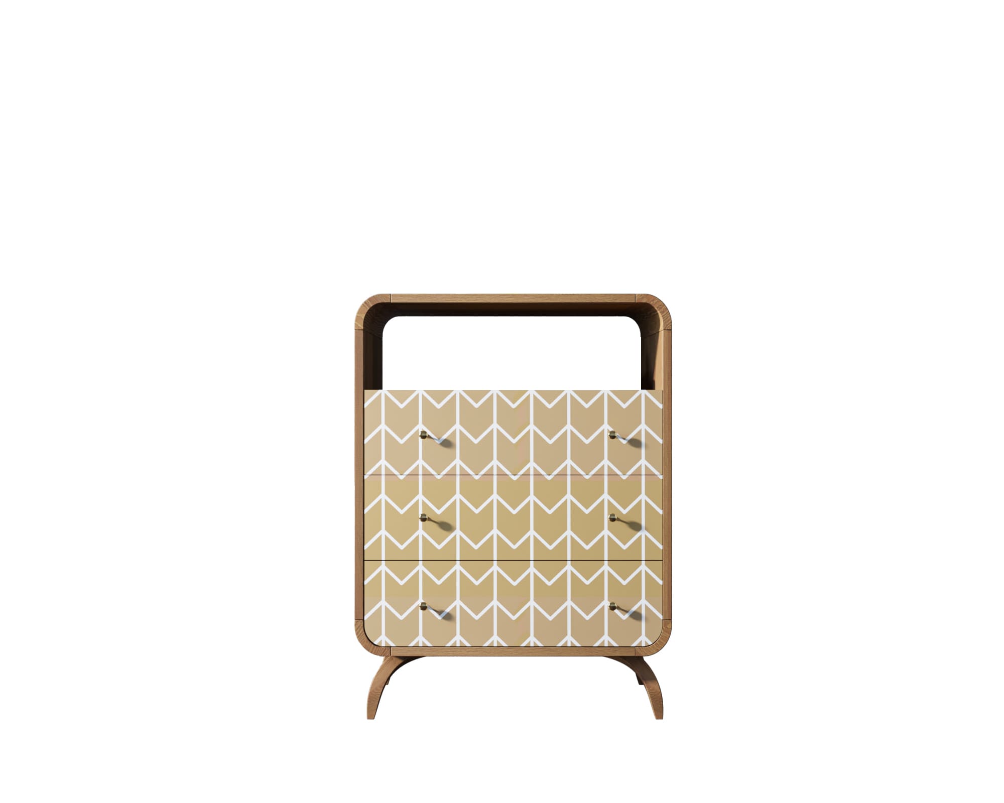 Высокий комод "Ellipse print" с тремя ящиками принт 1