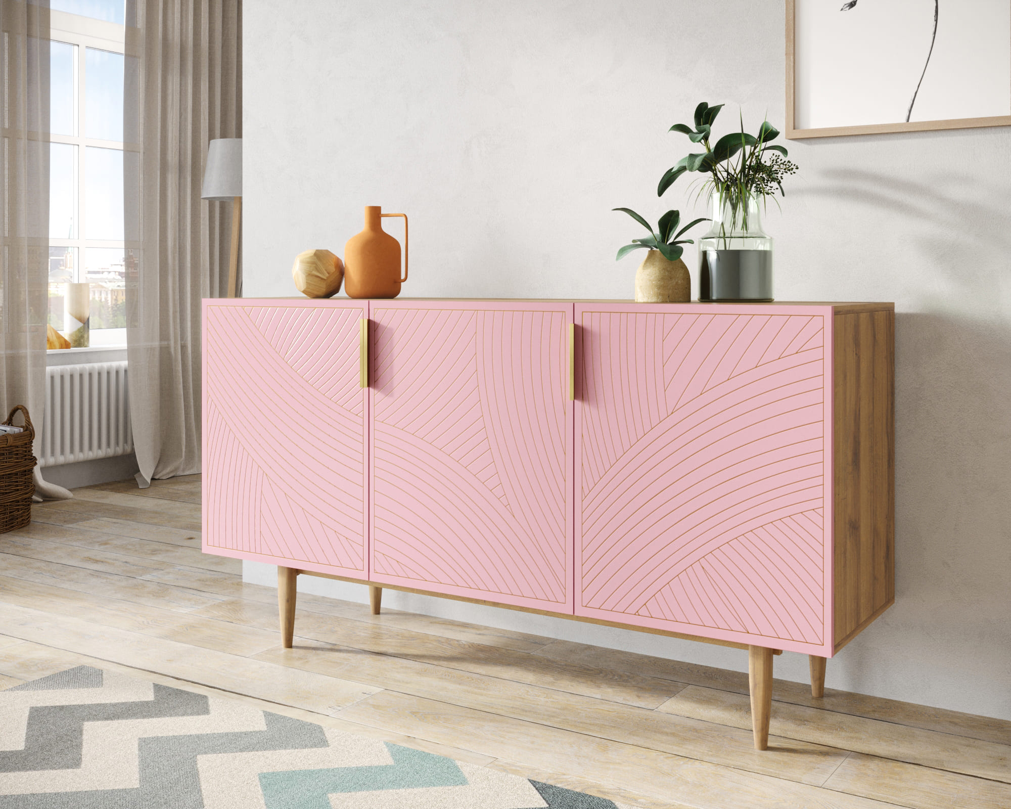 Комод с тремя дверками "Line" LN02/GR1