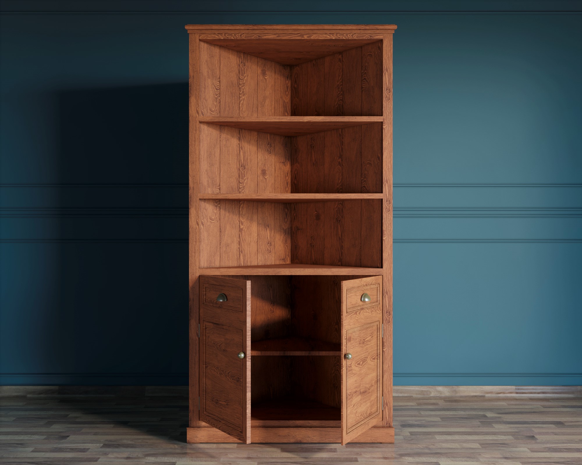 Угловой стеллаж с 2 ящиками «Palermo natural"