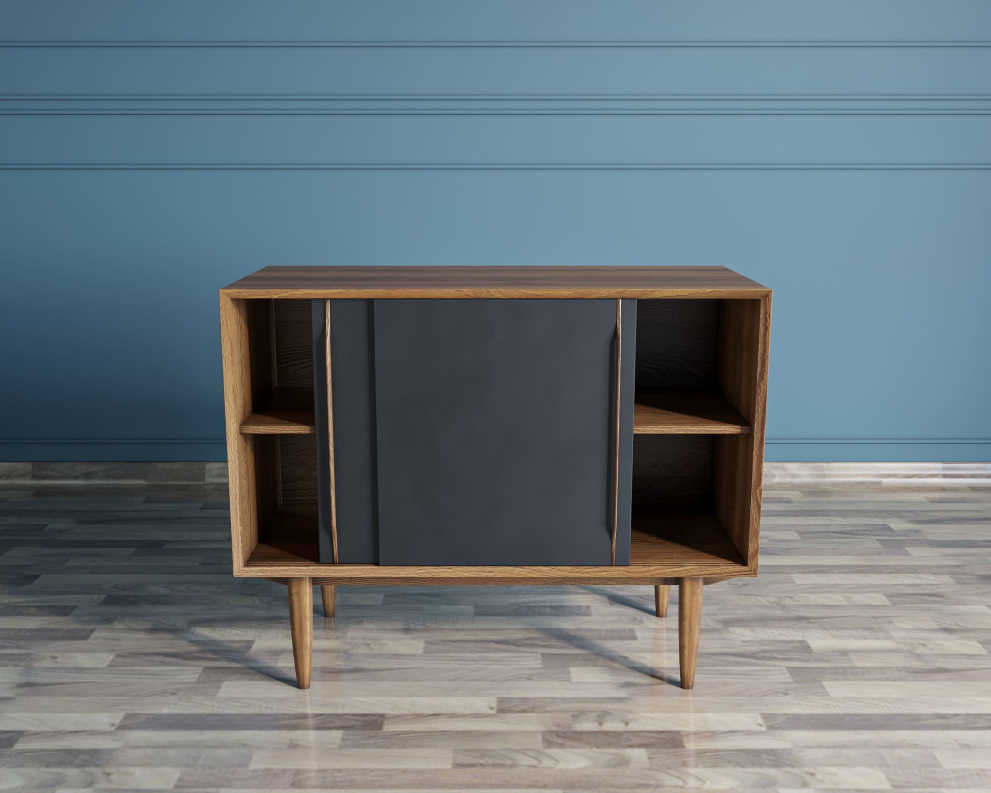 Комод из дерева "Bruni Black" две дверки