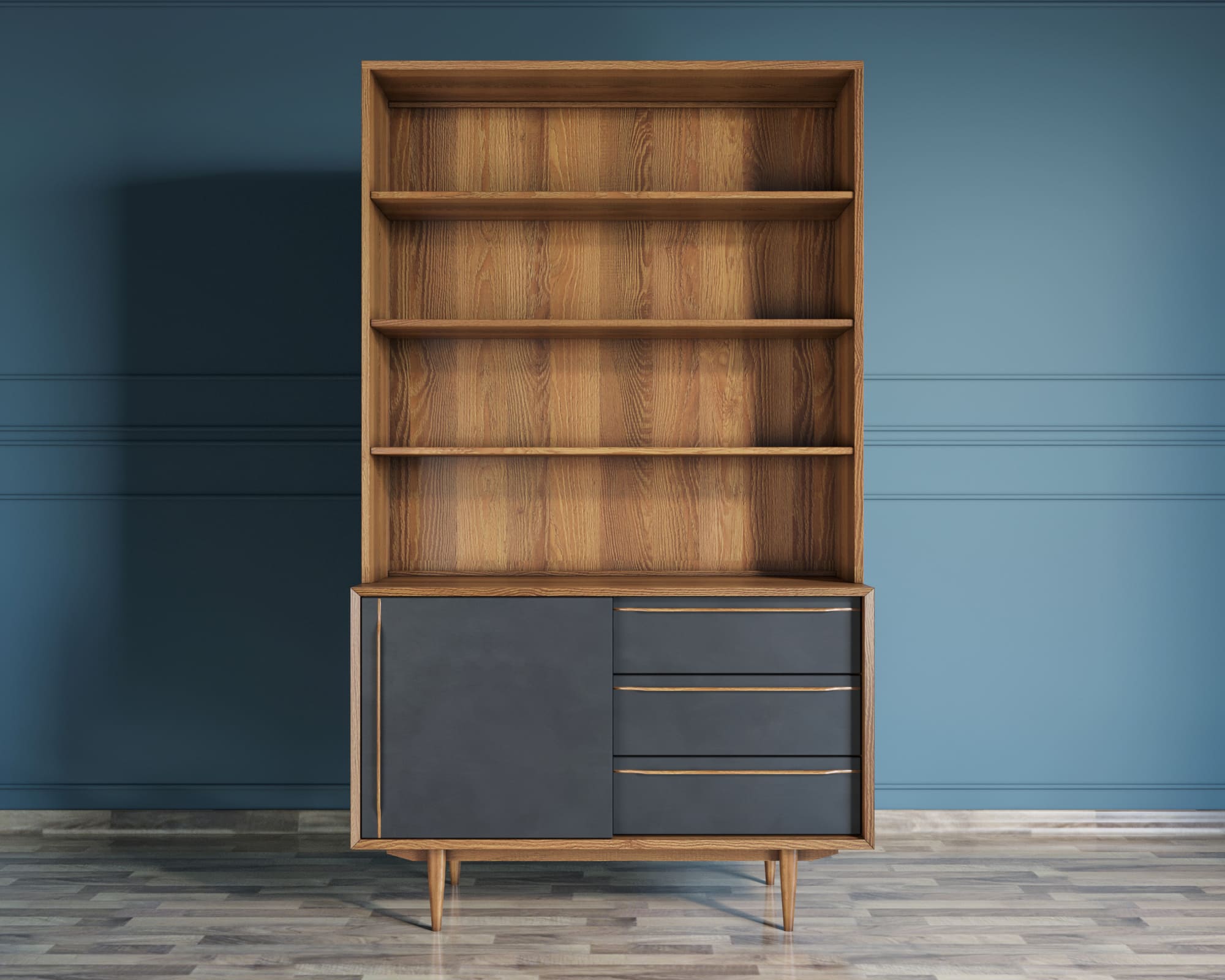 Стеллаж с 3 ящиками и дверками «Bruni" 1