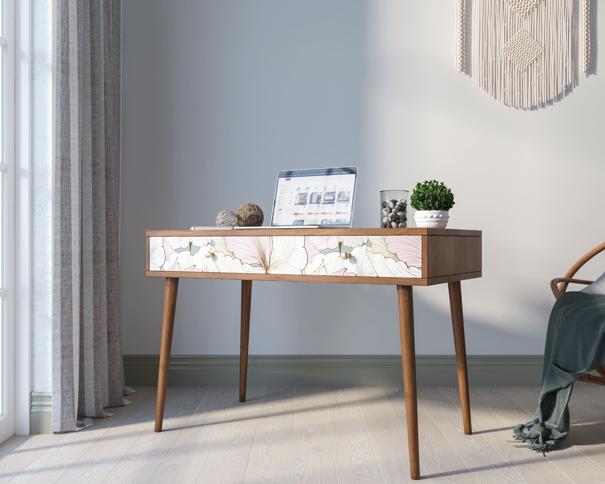 Стол рабочий с 2 ящиками «Berber" малый