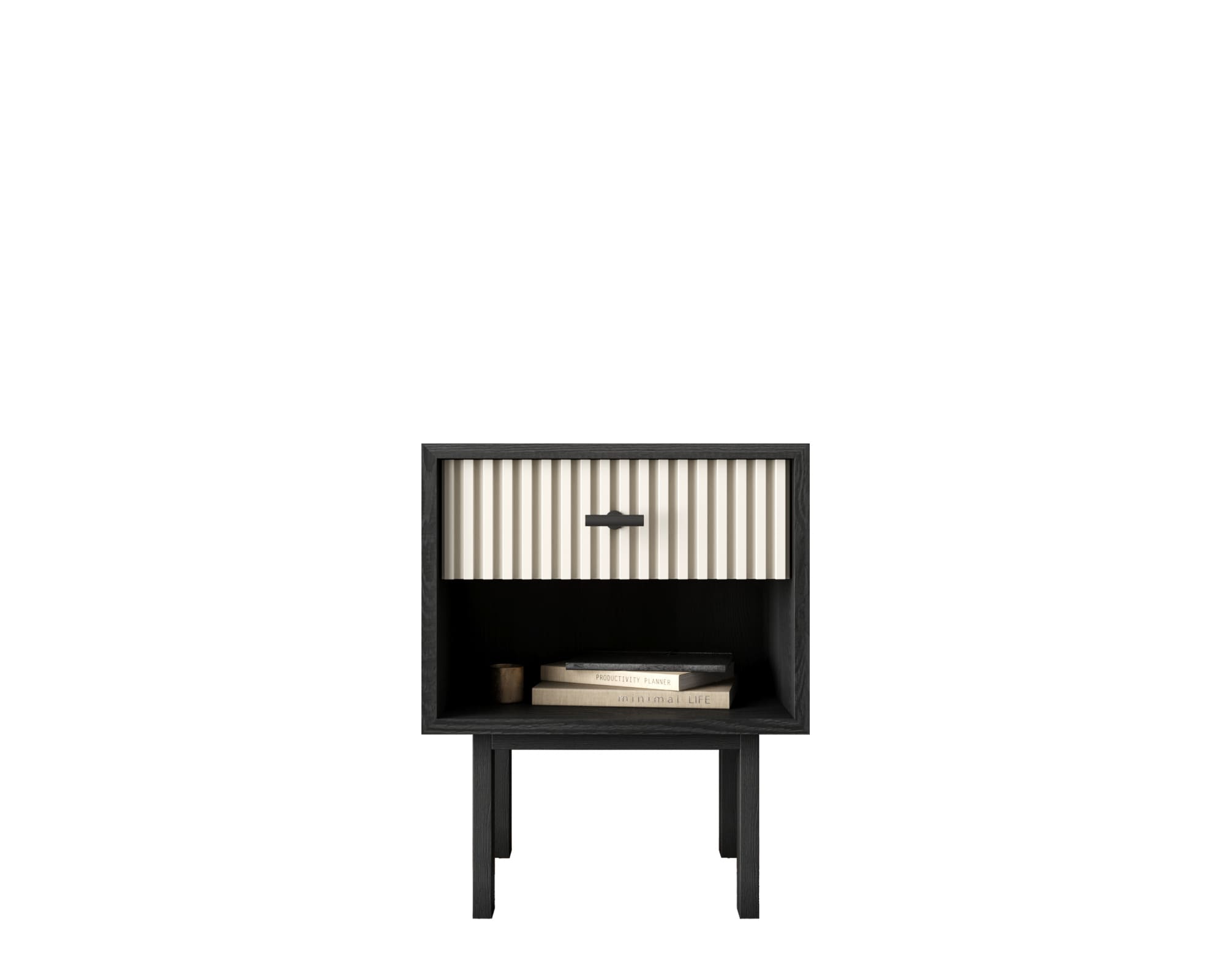 Тумбочка с верхним ящиком "Emerson" арт EM11/milky/L