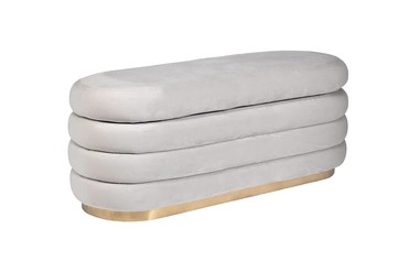 N-BANK-547 SER Банкетка велюр серый 112*42*44см для хранения