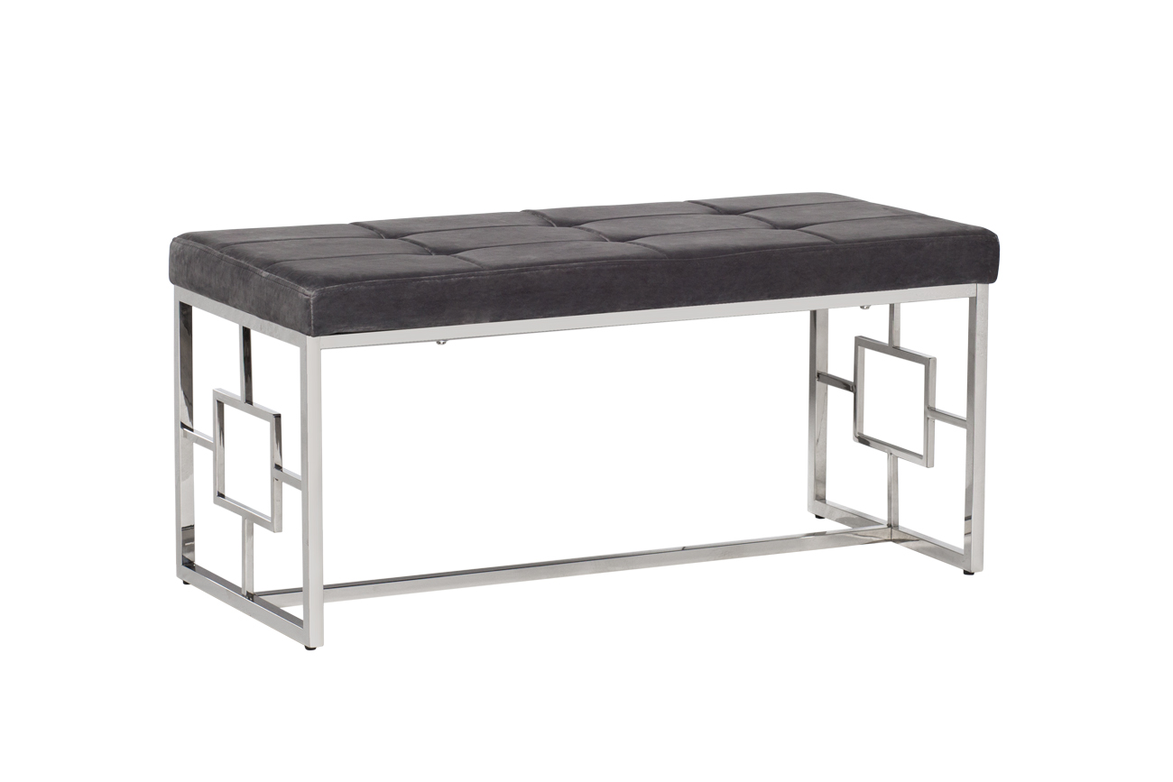47ED-BEN005-GR Банкетка серый велюр/хром