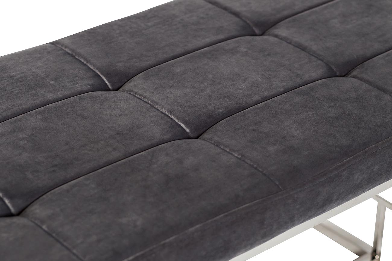 47ED-BEN005-GR Банкетка серый велюр/хром