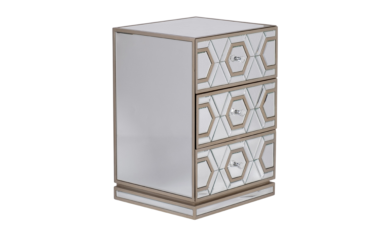 KFG044 Тумба зеркальная 3 ящика