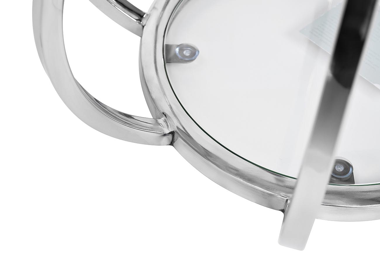 13RXET4037-SILVER Стол журнальный стекло прозр./серебро