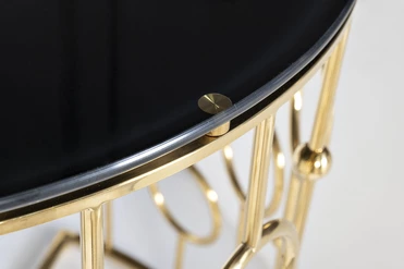 GY-CST8040GOLD Консоль, стекло черное/ золото 