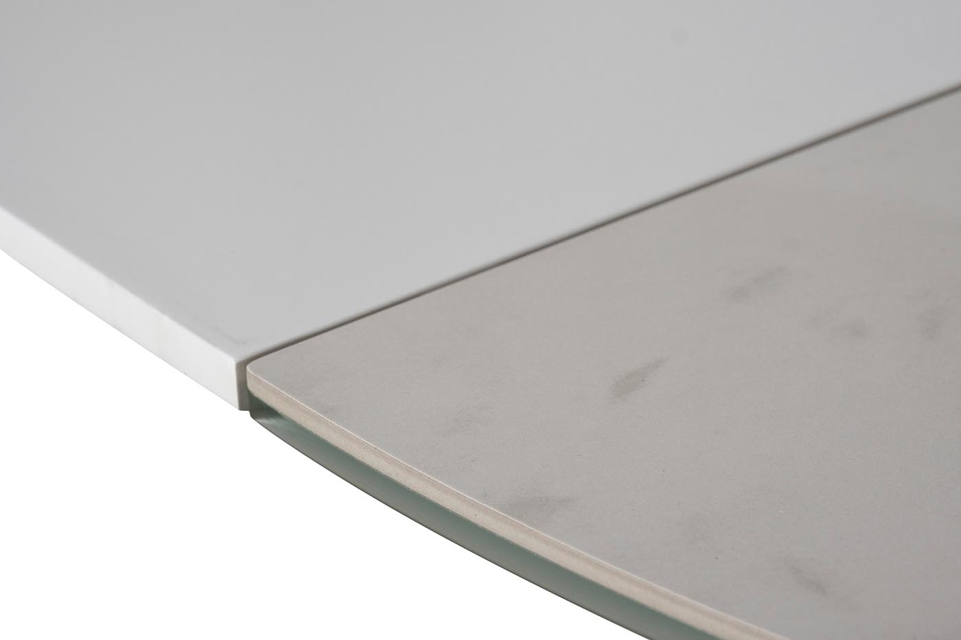 83MC-1907DT WH Стол обед.круг раскл.керам.бел.