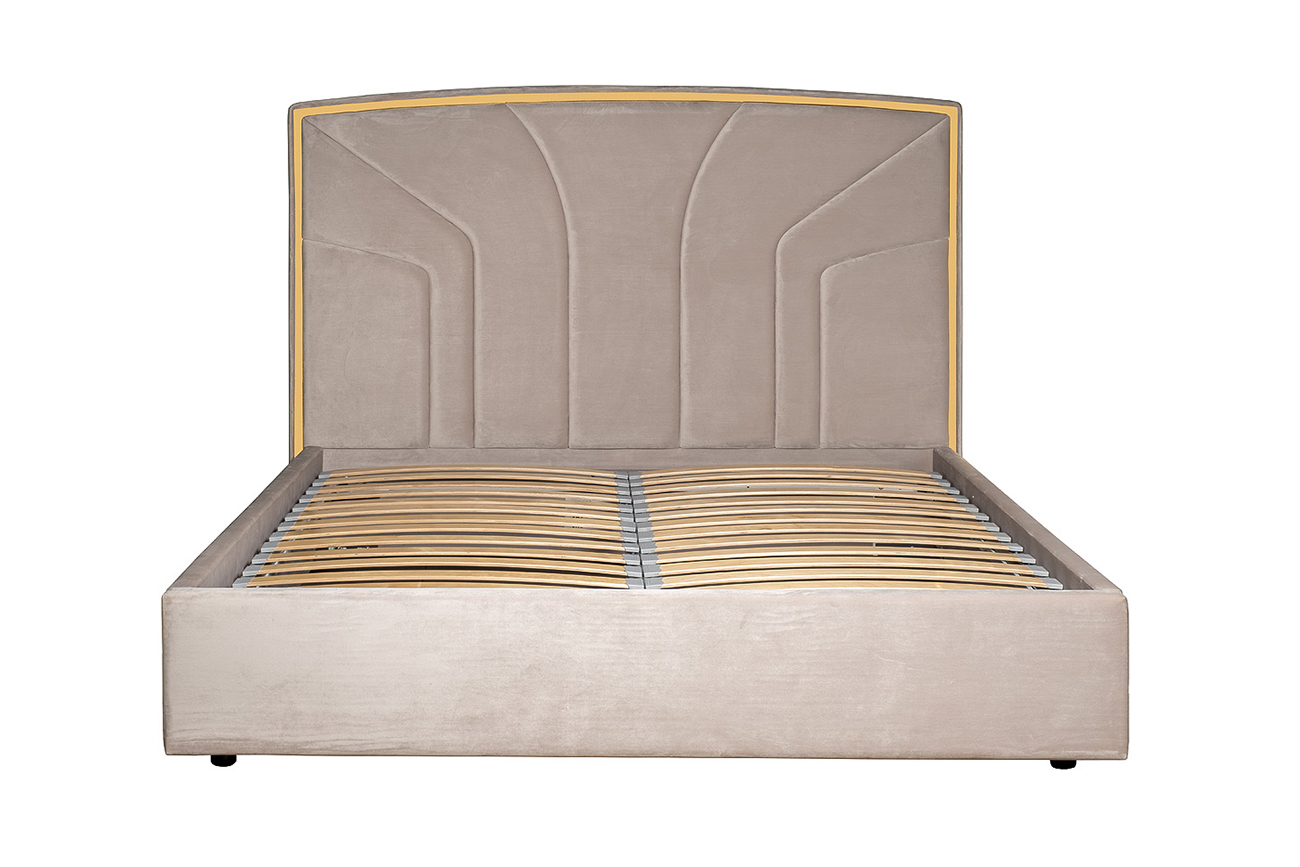 102AN-KRO-31800-SER Кровать Lancy, велюр серый