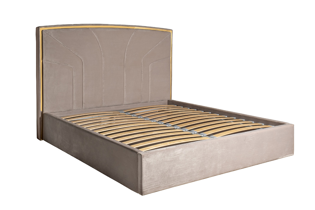102AN-KRO-31800-SER Кровать Lancy, велюр серый