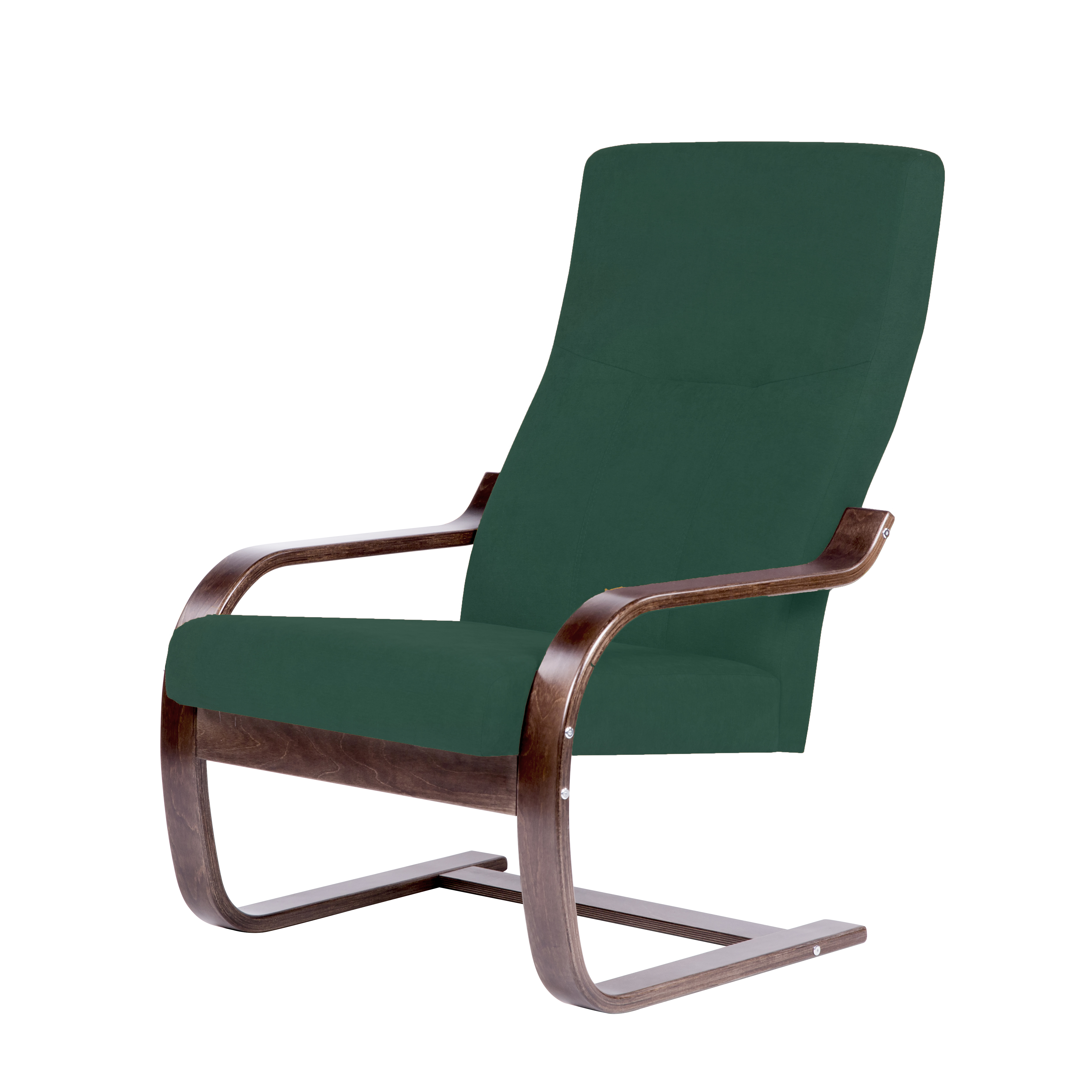 кресло Кристалл Фреш 25 зелёный каркас Орех