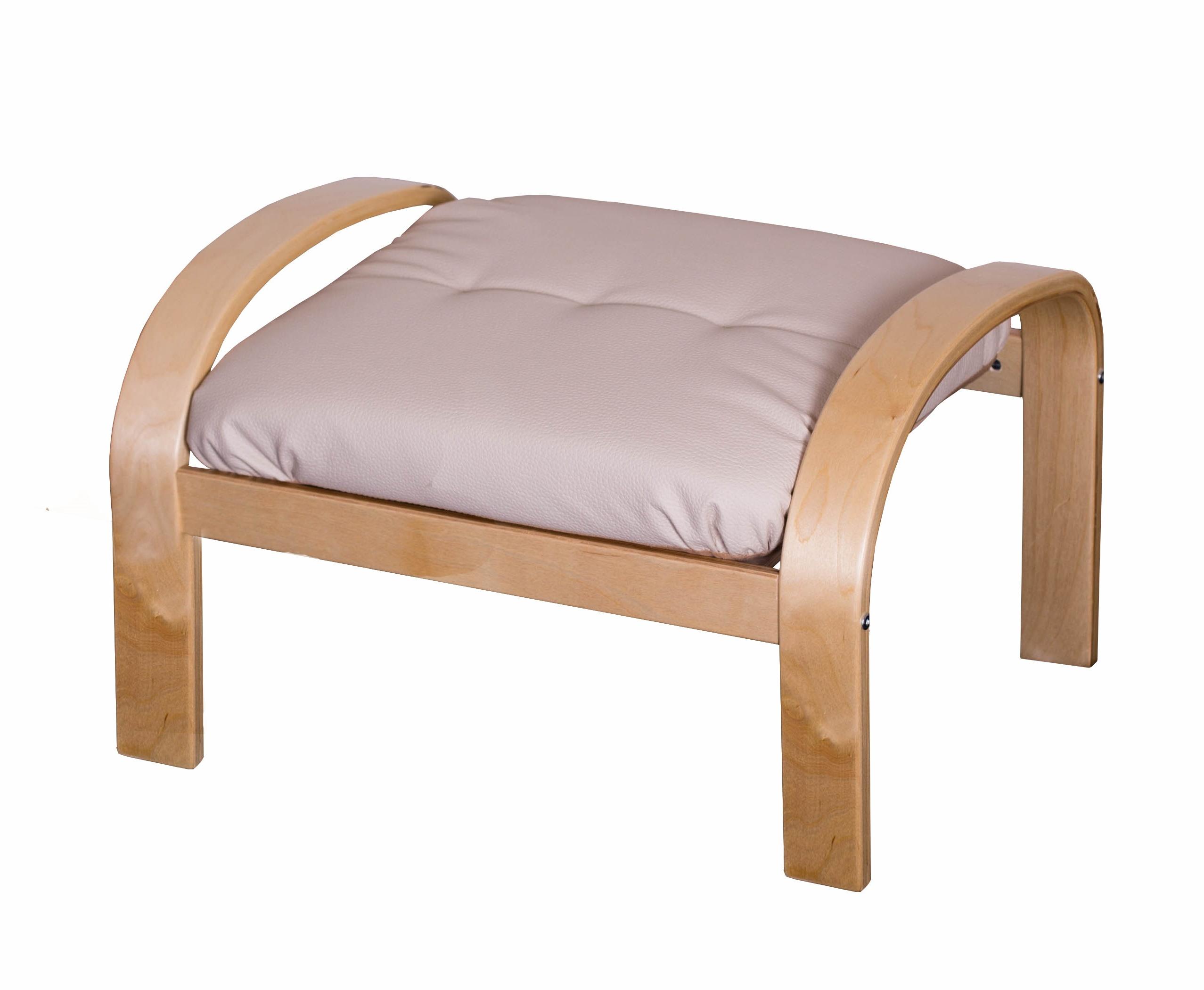 пуф Сайма Экокожа бежевый каркас Берёза