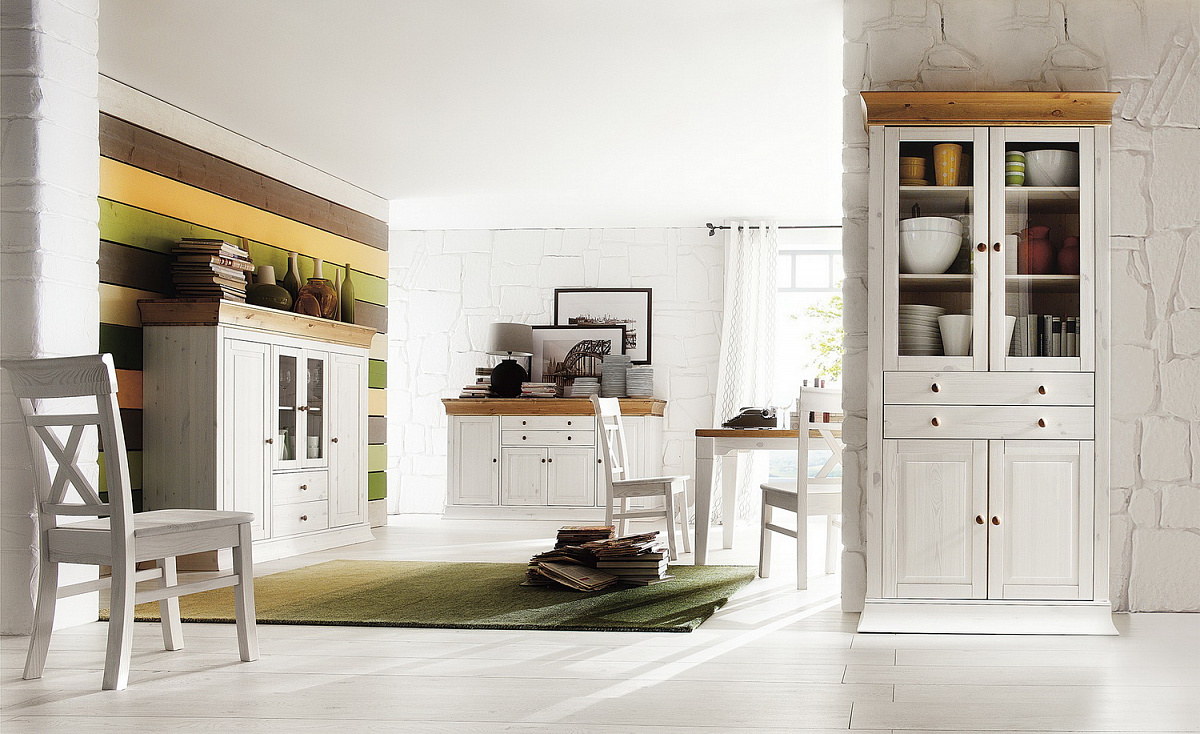 Шкаф с 2 ящиками массив сосны "Бостон" 4+2