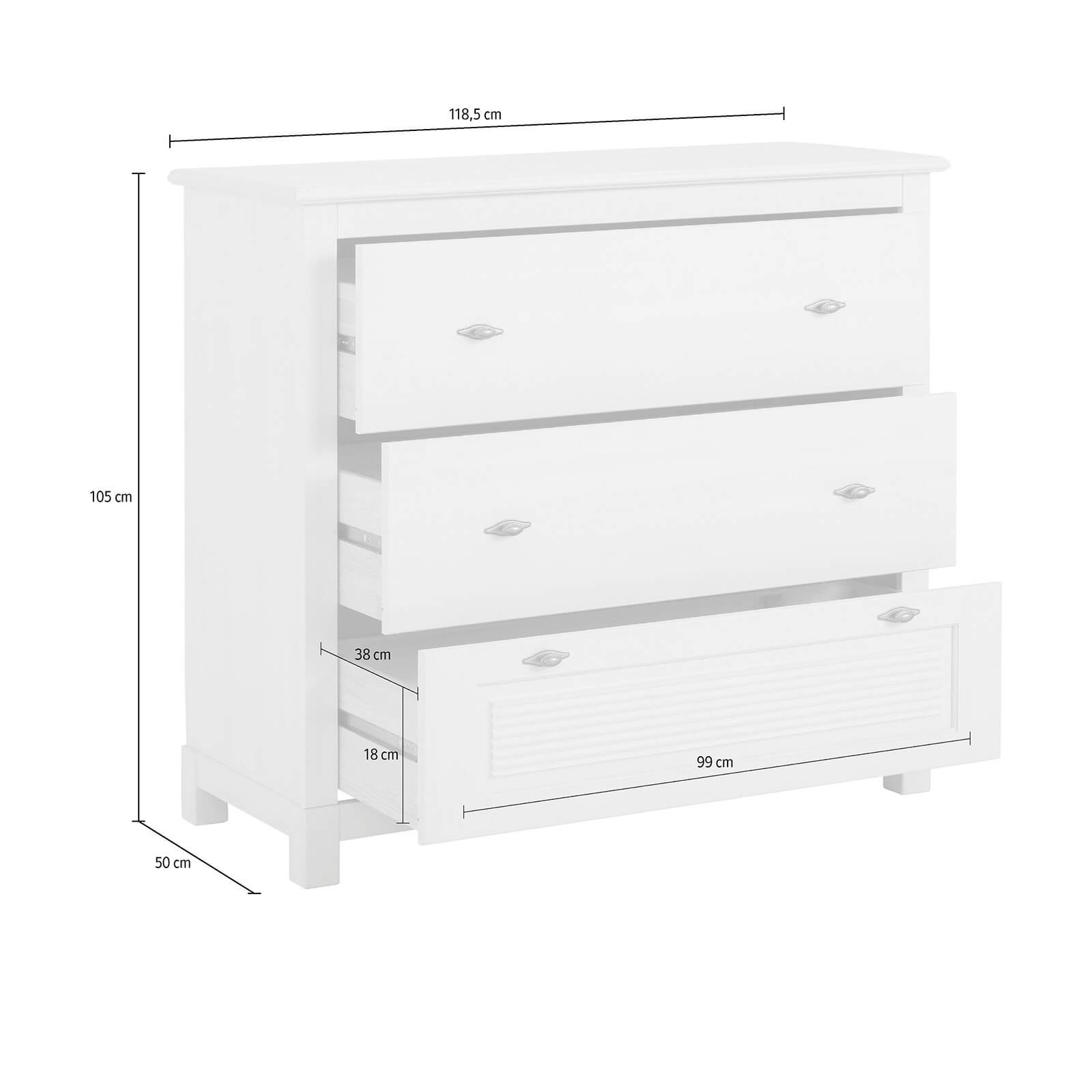 Комод с 3 ящиками "Рауна" 03 (бейц/масло)