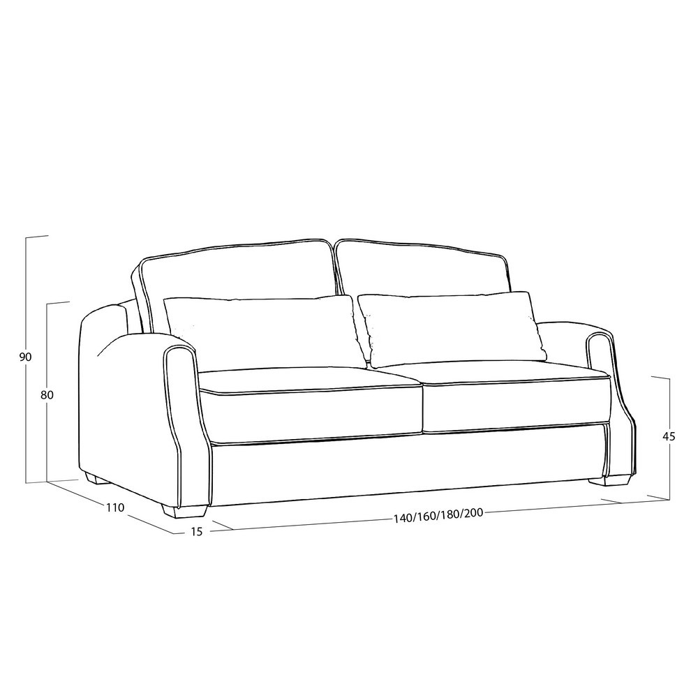 Диван Corsa (с механизмом) DCr-I-180-K03-KaB40-0402