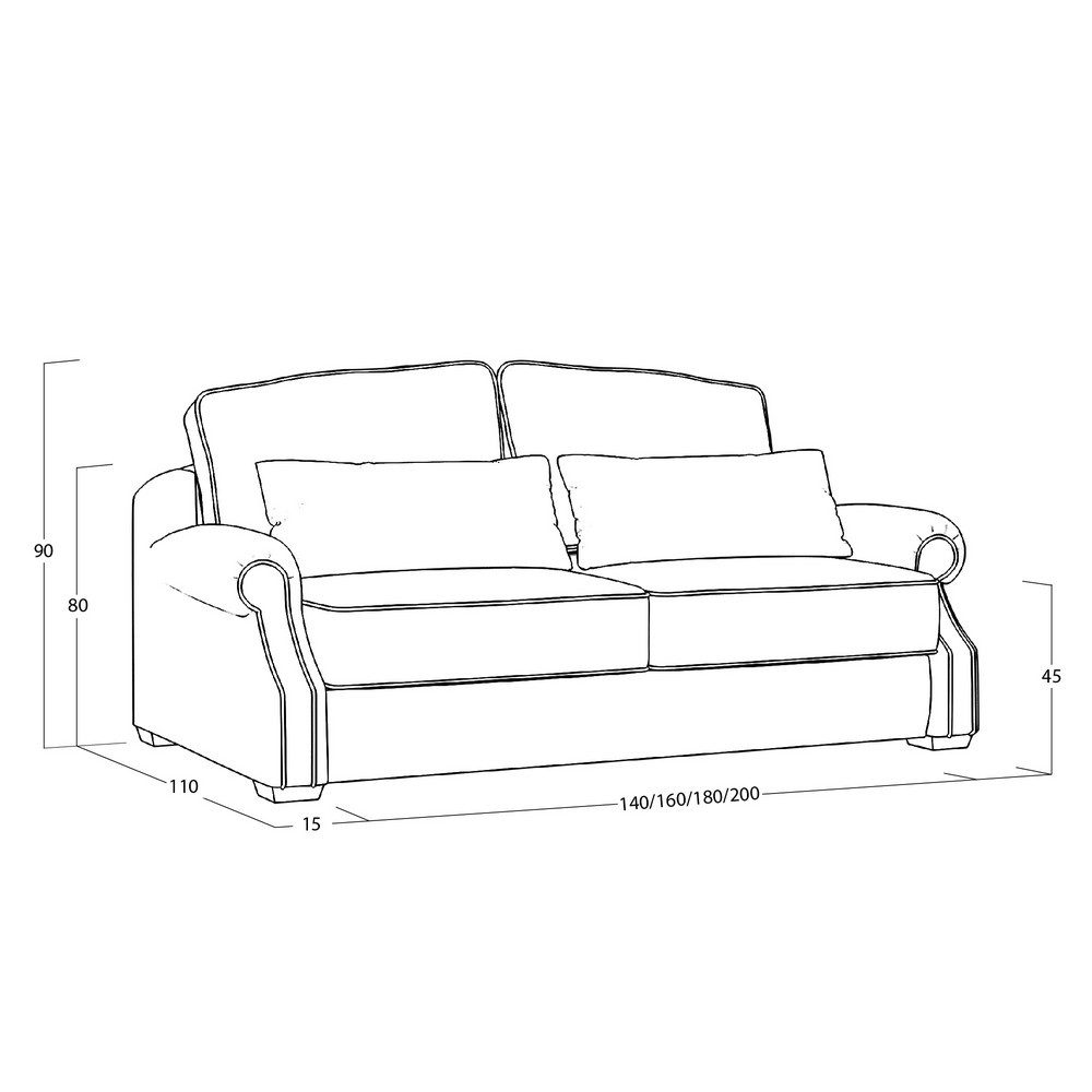 Диван Kane (с механизмом) DKa-I-180-K03-KaB40-E33