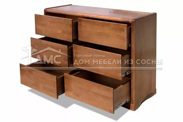 Комод с 6 ящиками массив сосны Бали Люкс