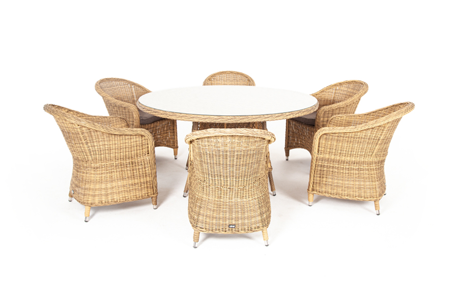 "Эспреззо–150 R" обеденная группа плетеная, цвет соломенный