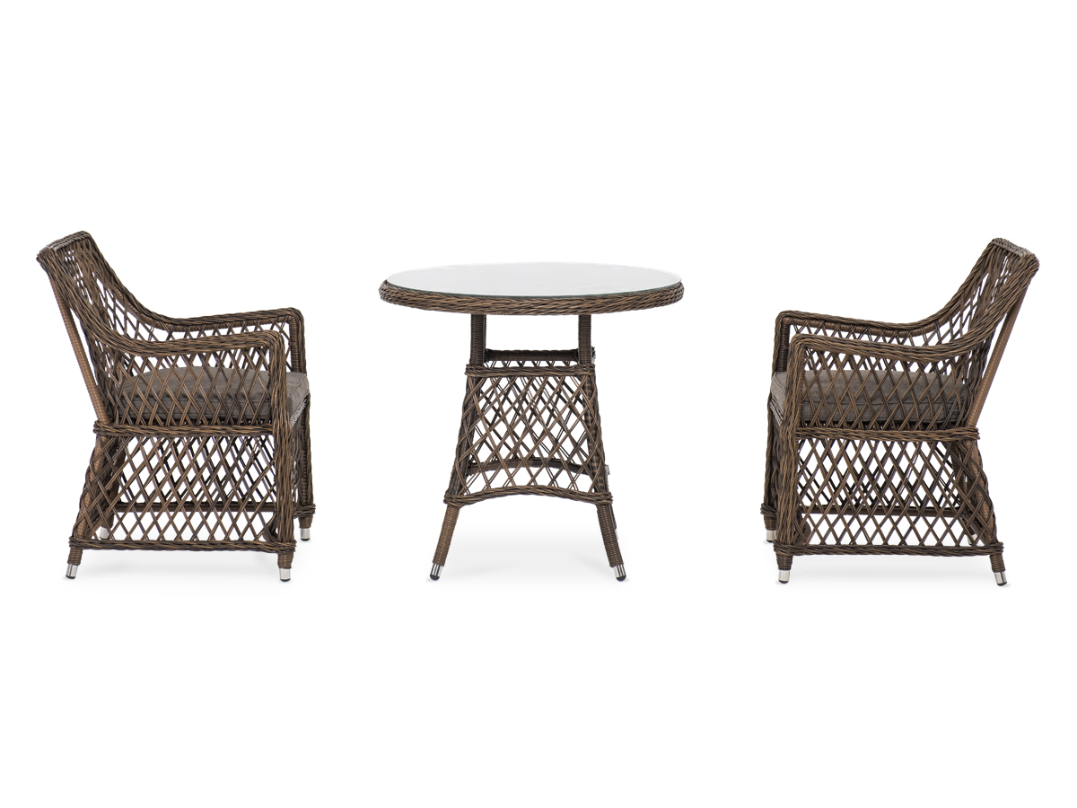 "Эспреззо–80 L" обеденная группа плетеная, цвет коричневый