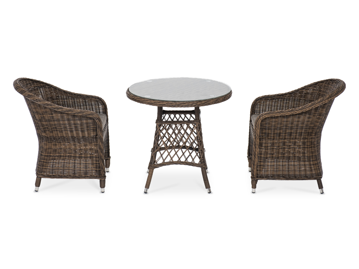 "Эспреззо–80 R" обеденная группа плетеная, цвет коричневый