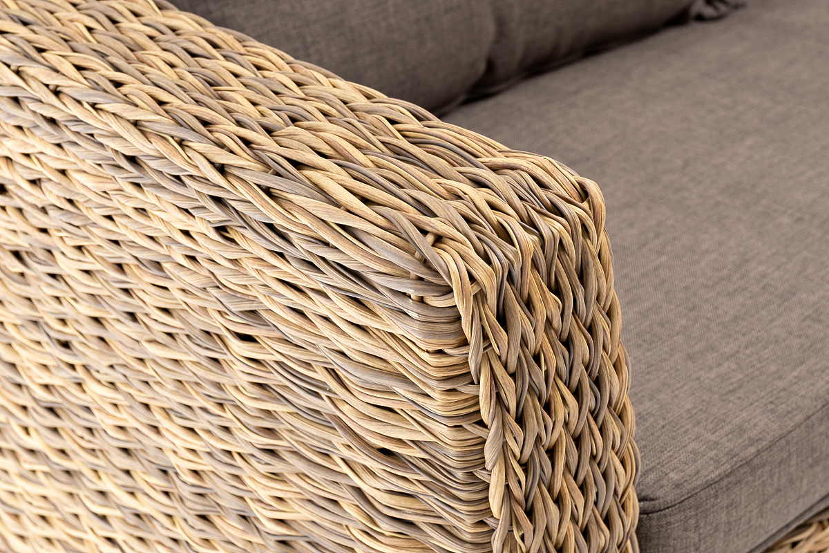 "Капуто" диван из искусственного ротанга (гиацинт) двухместный, цвет соломенный