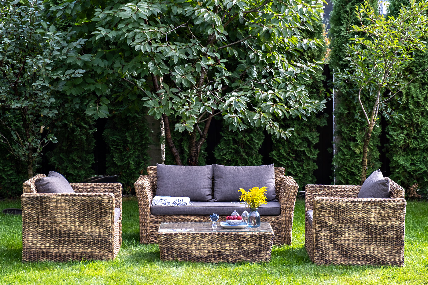 "Капуто" журнальный столик из искусственного ротанга (гиацинт), цвет соломенный