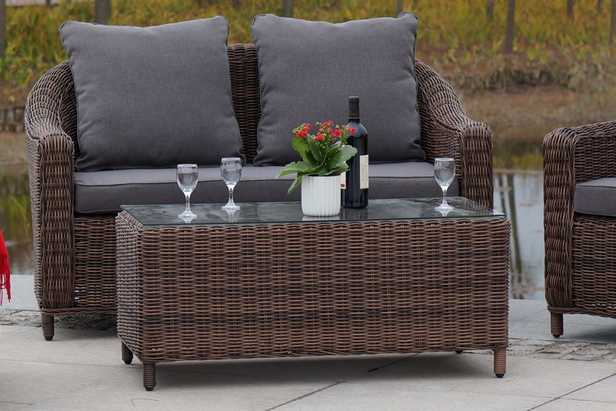 "Копаннини" столик журнальный из искусственного ротанга, цвет коричневый