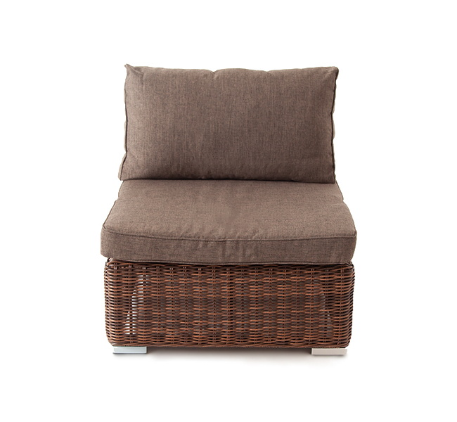 "Лунджи" модуль диванный прямой с подушками, цвет коричневый