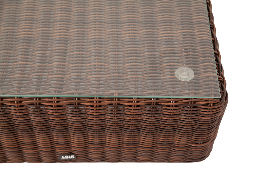 "Лунджи" журнальный столик плетеный, цвет коричневый