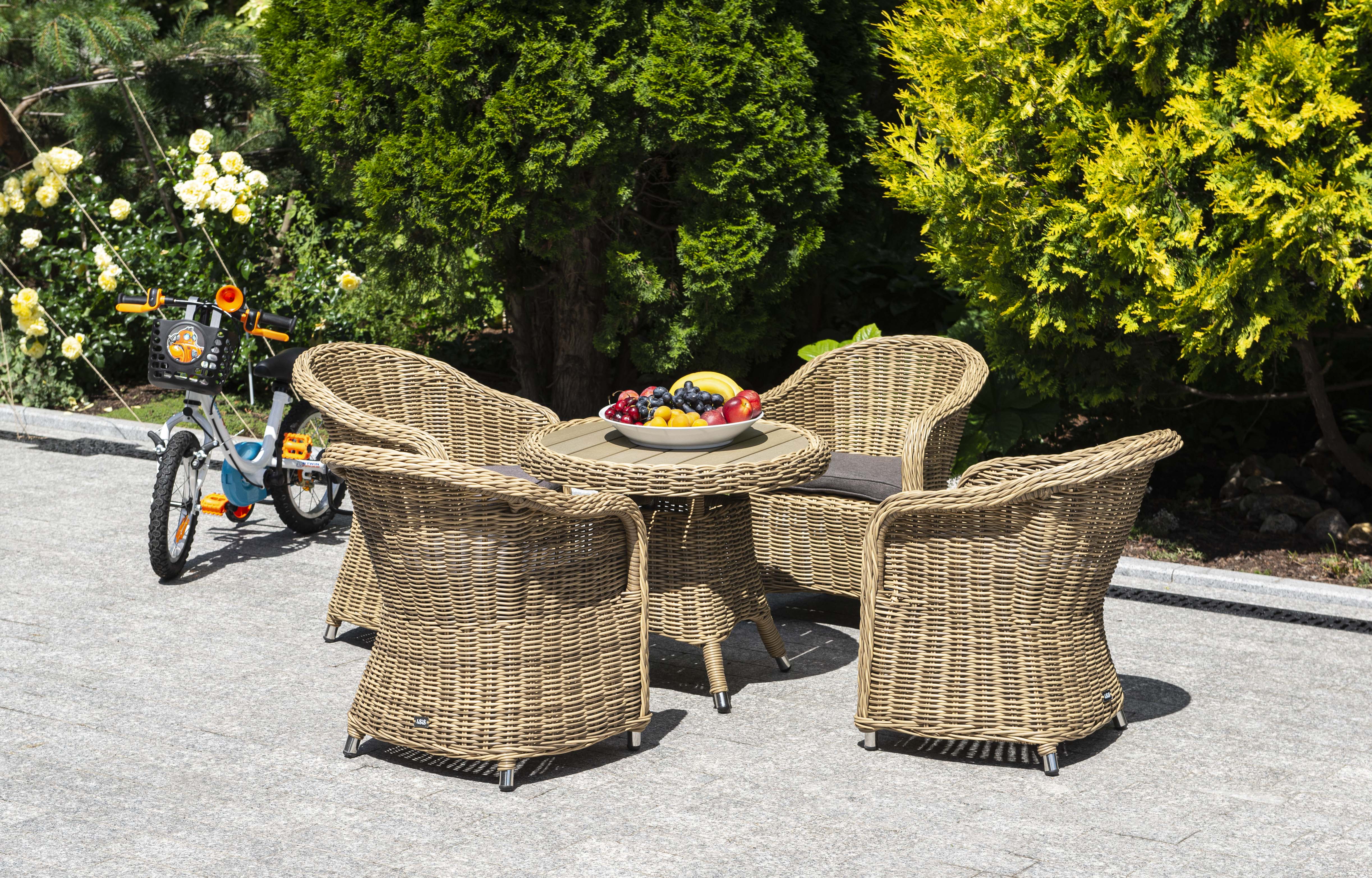 "Равенс" кофейный стол из искусственного ротанга, цвет соломенный