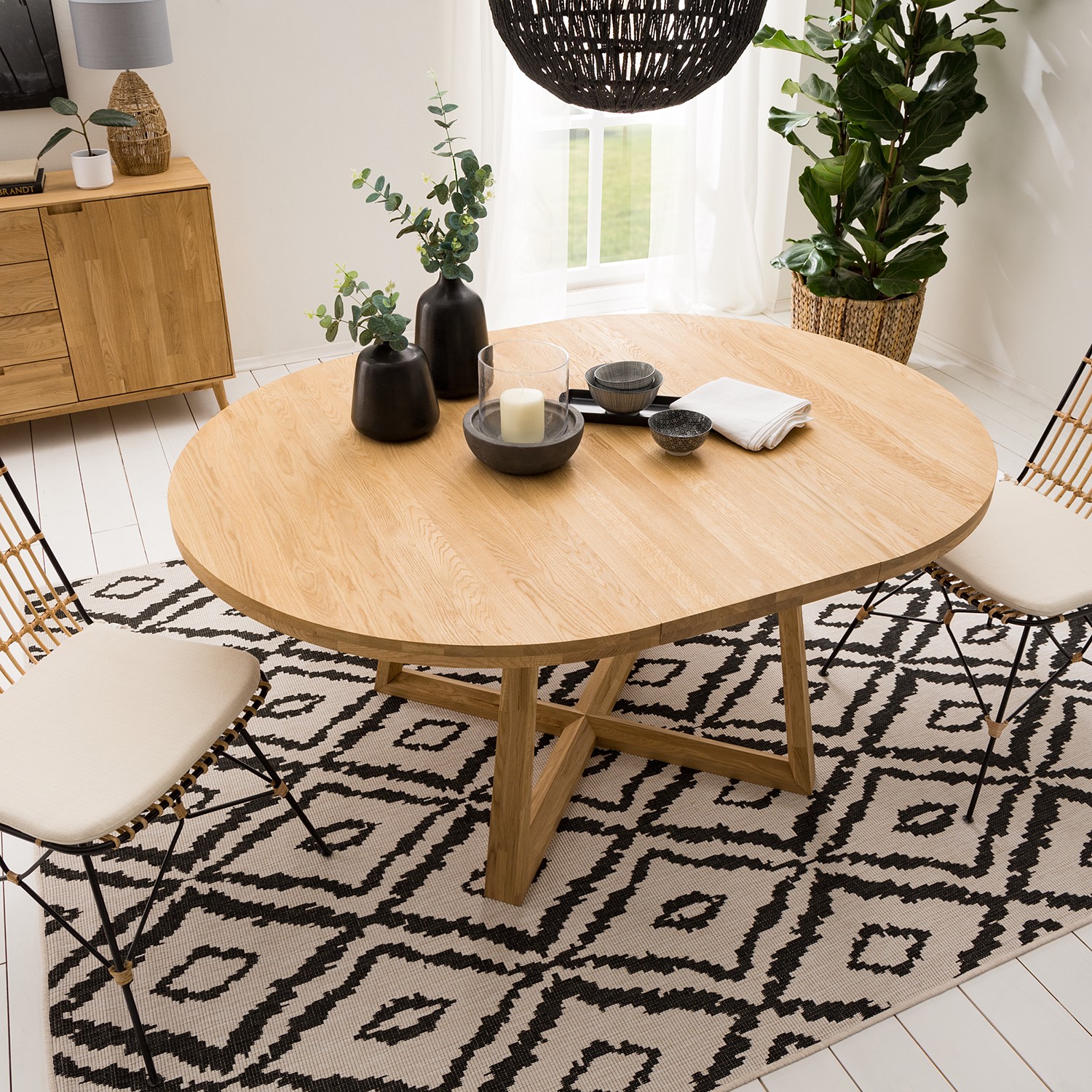 Стол обеденный раздвижной "Мерби Р",1000/1400, бейц-масло