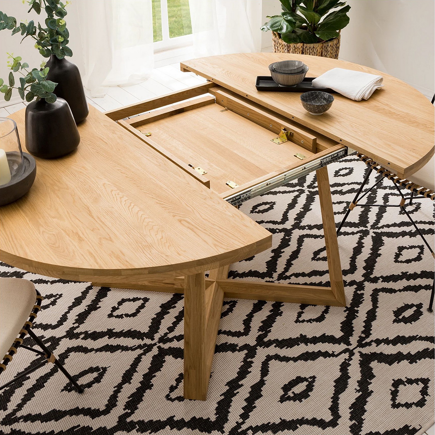 Стол обеденный раздвижной "Мерби Р",1000/1400, бейц-масло