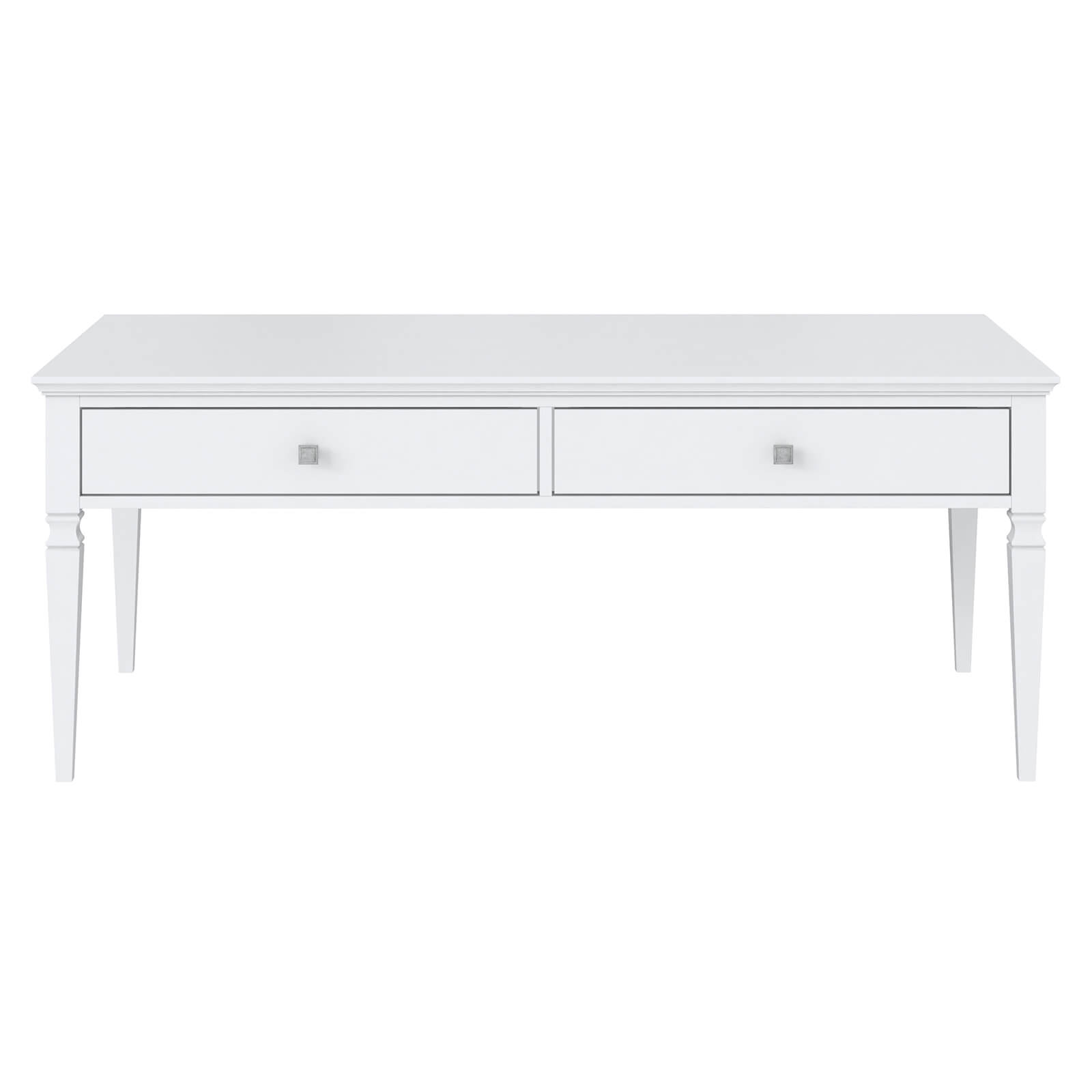 Стол журнальный 2 ящика "Ольса" 02 (белый лак)